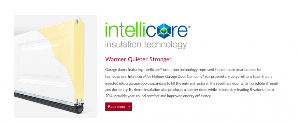 Intellicore insulation technology cross section and build
