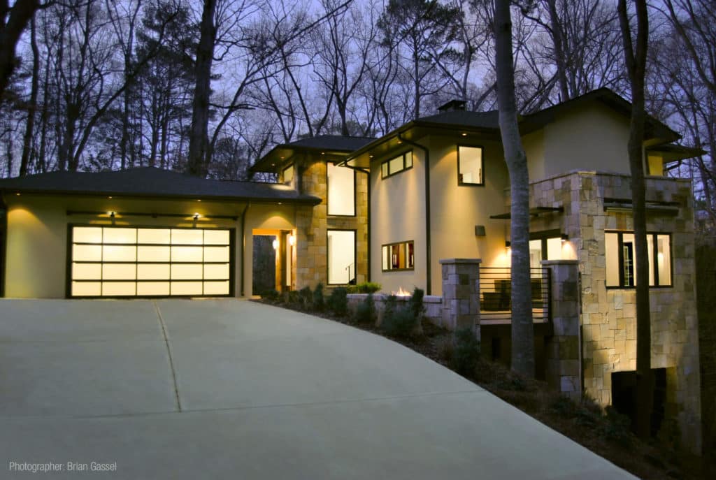 House with modern garage doors