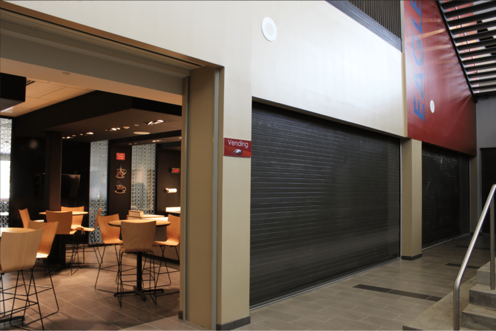High speed door in a mall