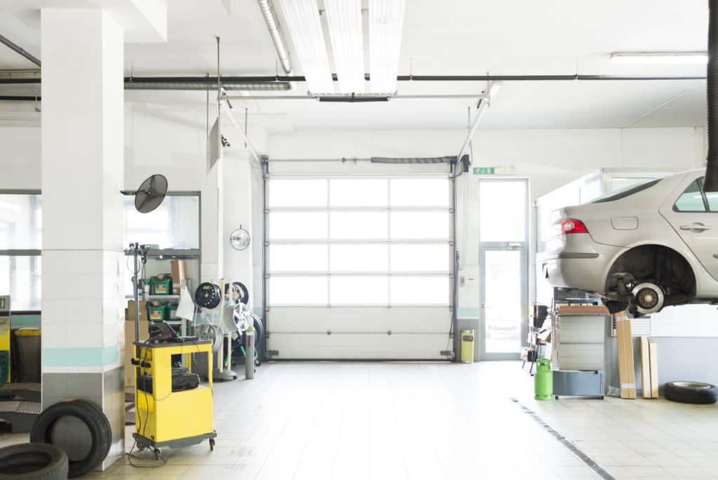 Auto repair shop garage door
