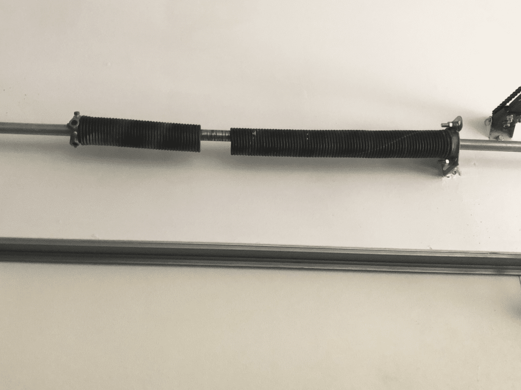 Broken garage door spring at a home in Barrie