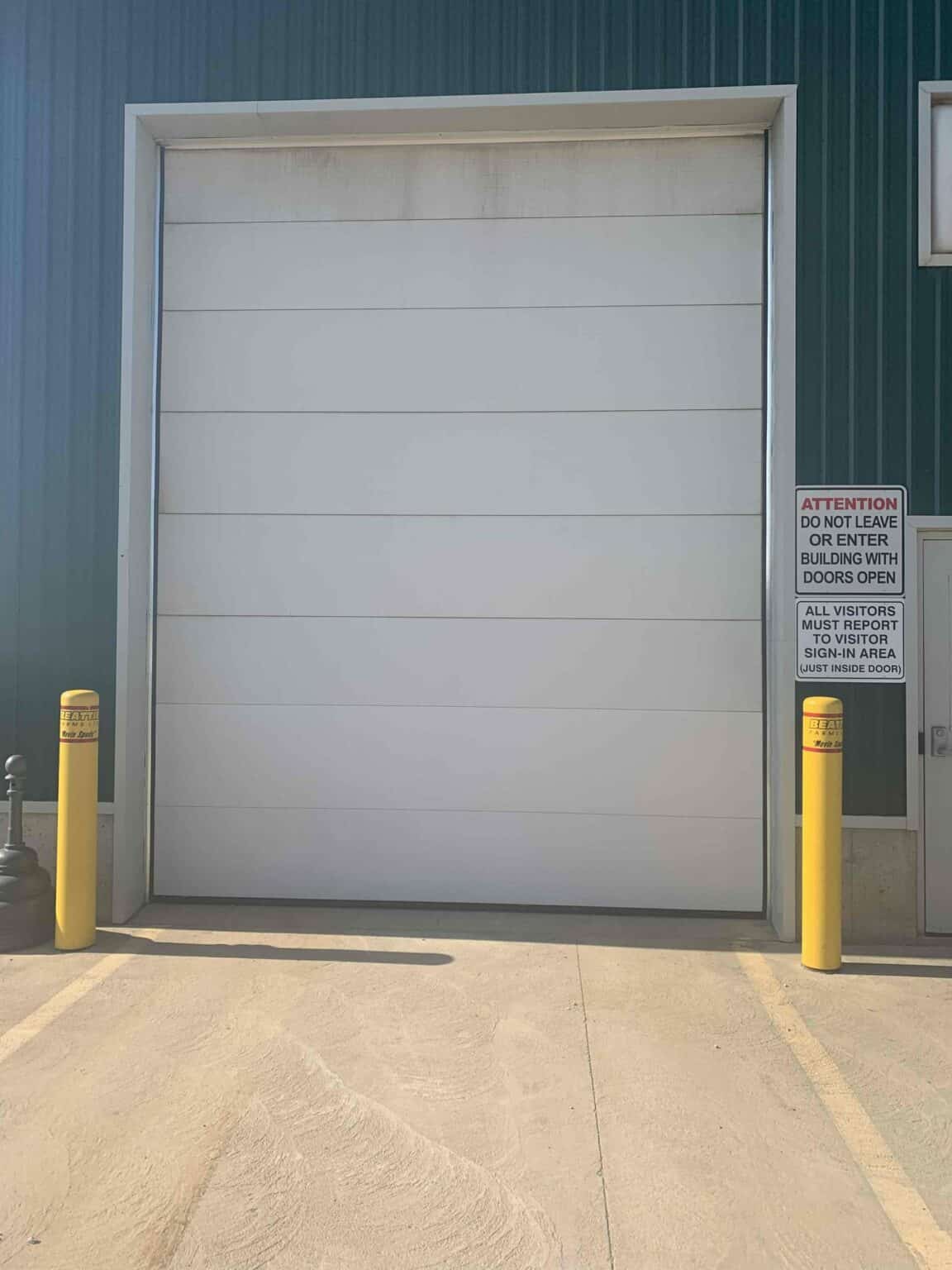 Beattie Potato farms overhead door in Alliston, Ontario