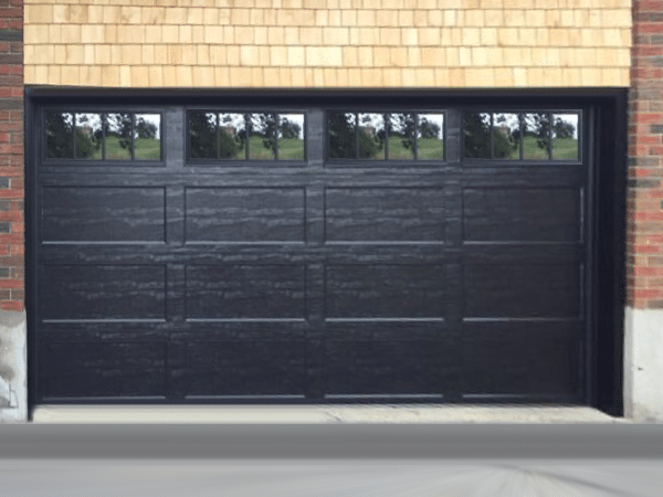Black-painted garage door