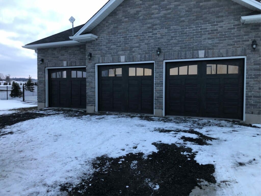 Three frozen garage doors in Mansfield Ontario