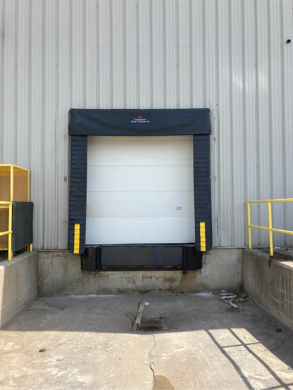 loading dock seal at the back of a warehouse in Barrie Ontario Canada