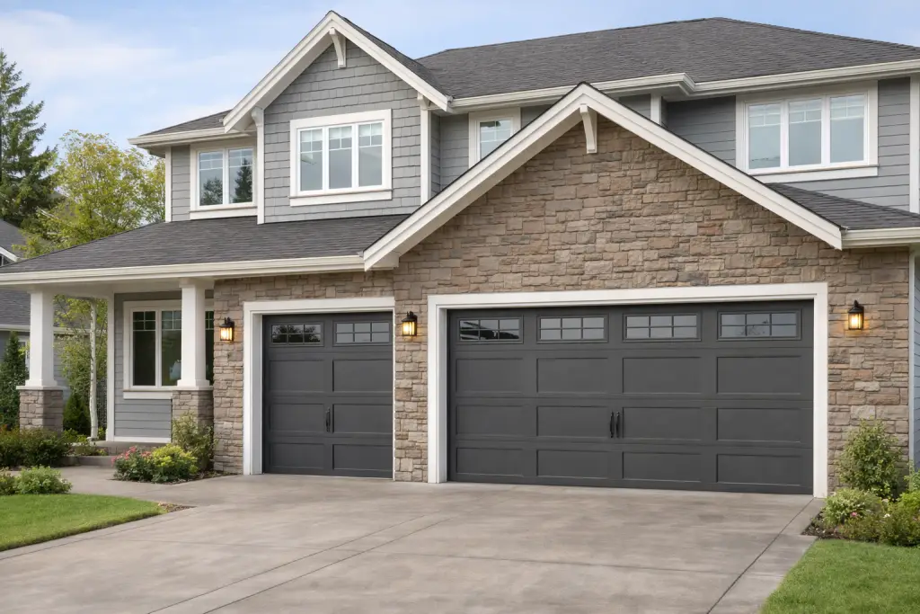 Suburban garage door installation